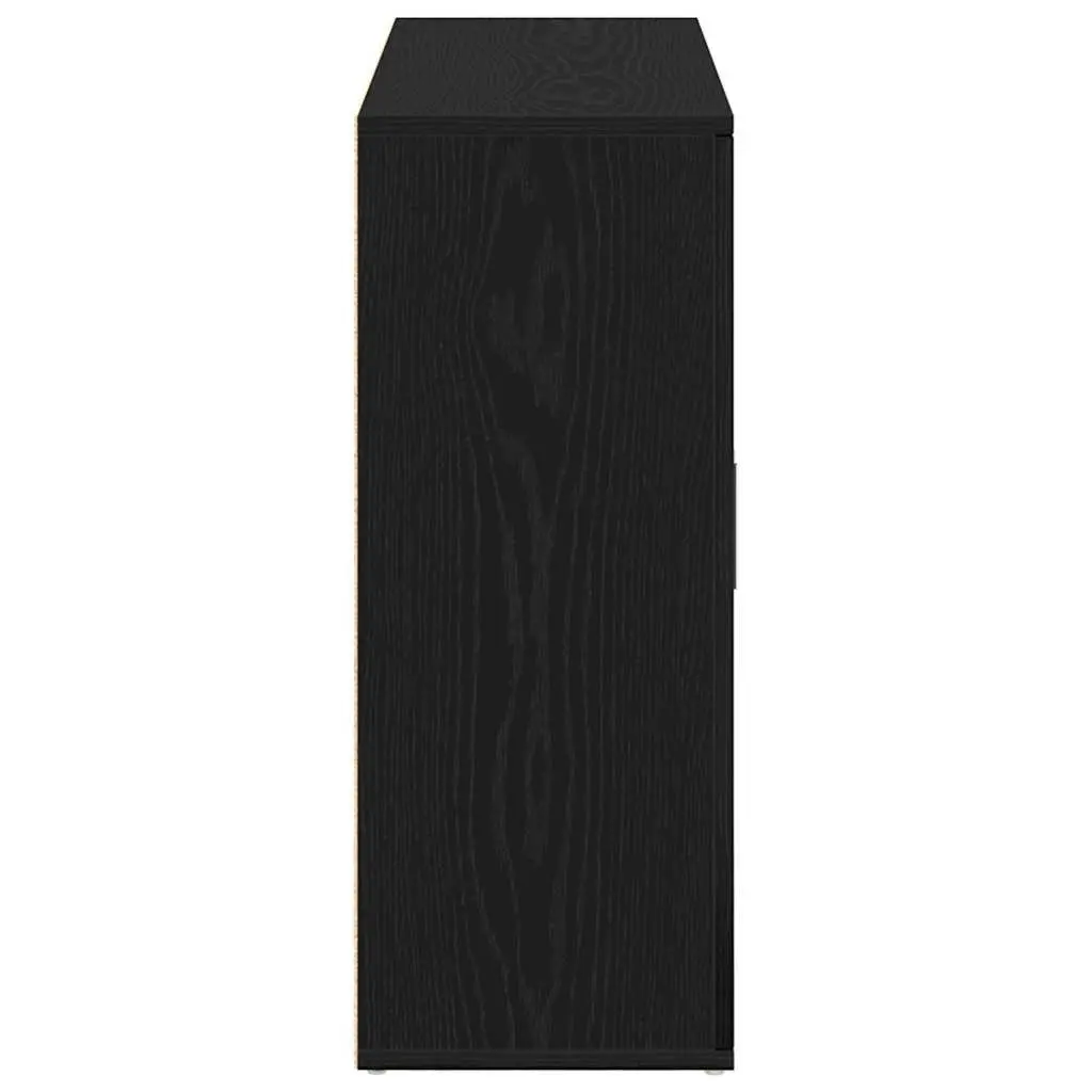 Sideboard Storage Cabinet 91x29.5x75 cm Black Oak Furniture