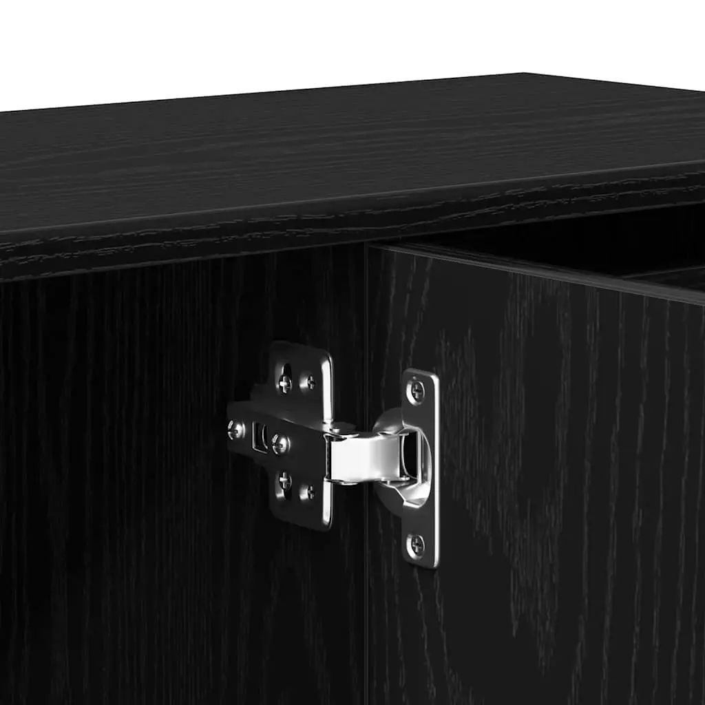 Sideboard Storage Cabinet 91x29.5x75 cm Black Oak Furniture