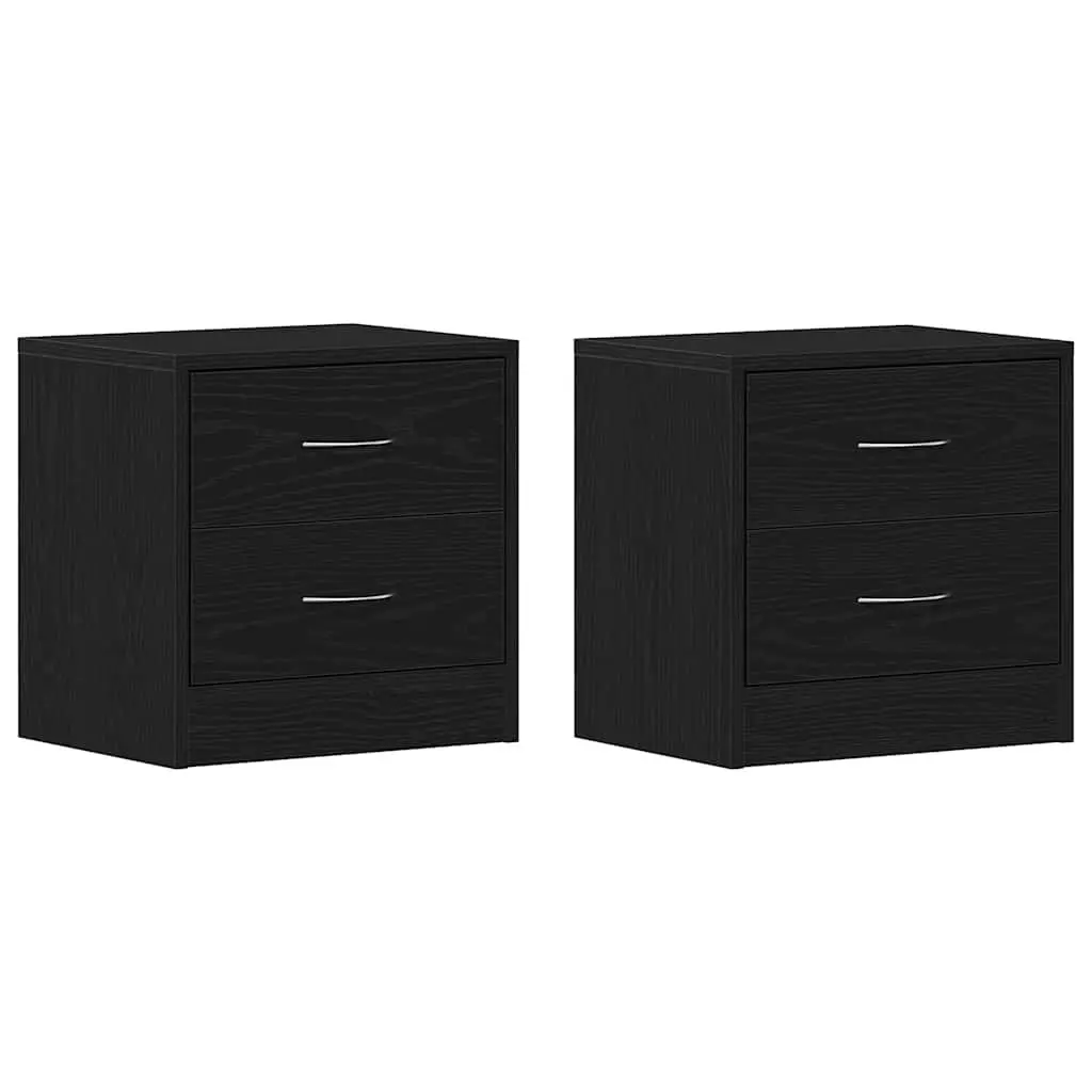 Bedside Cabinet Nightstand Storage Table 40x30x40 cm Black Oak