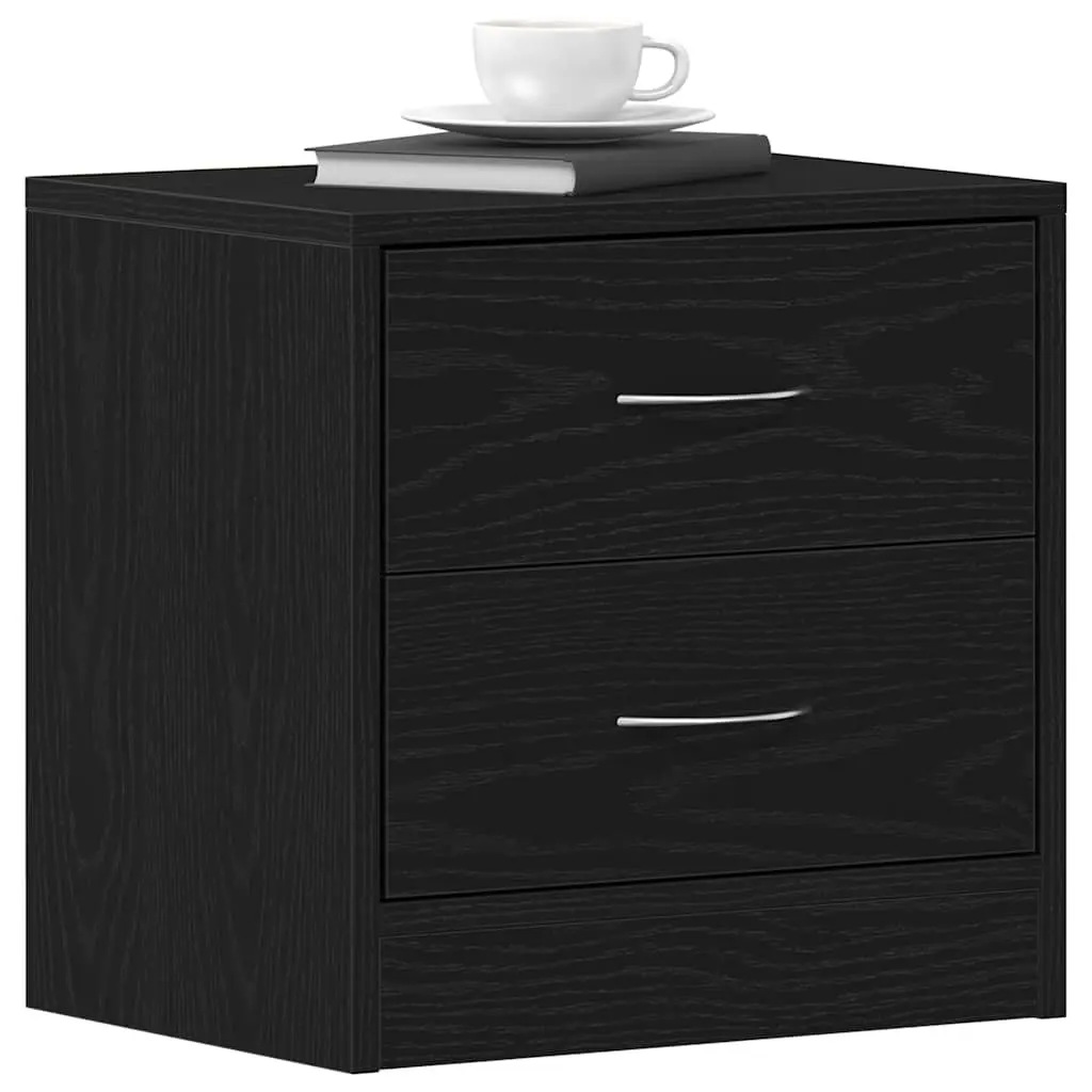 Bedside Cabinet Nightstand Storage Table 40x30x40 cm Black Oak