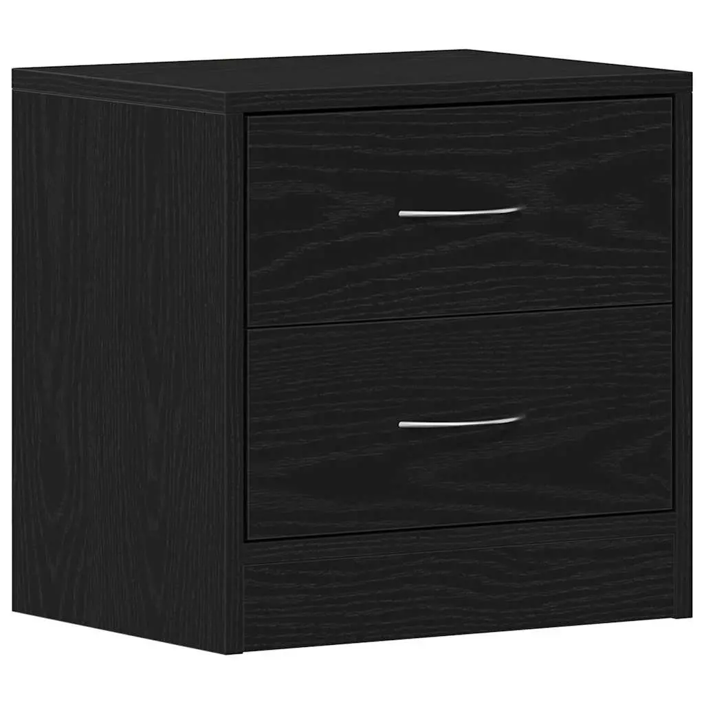 Bedside Cabinet Nightstand Storage Table 40x30x40 cm Black Oak