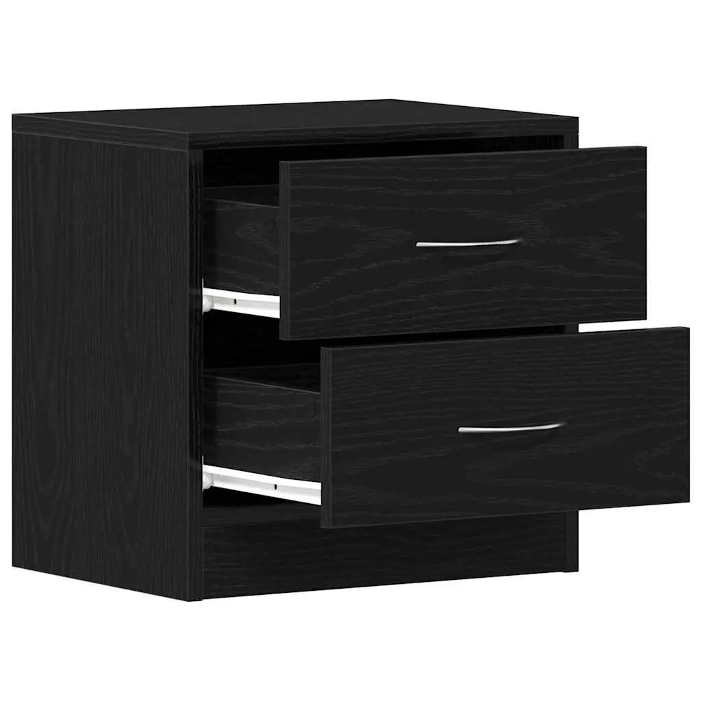 Bedside Cabinet Nightstand Storage Table 40x30x40 cm Black Oak
