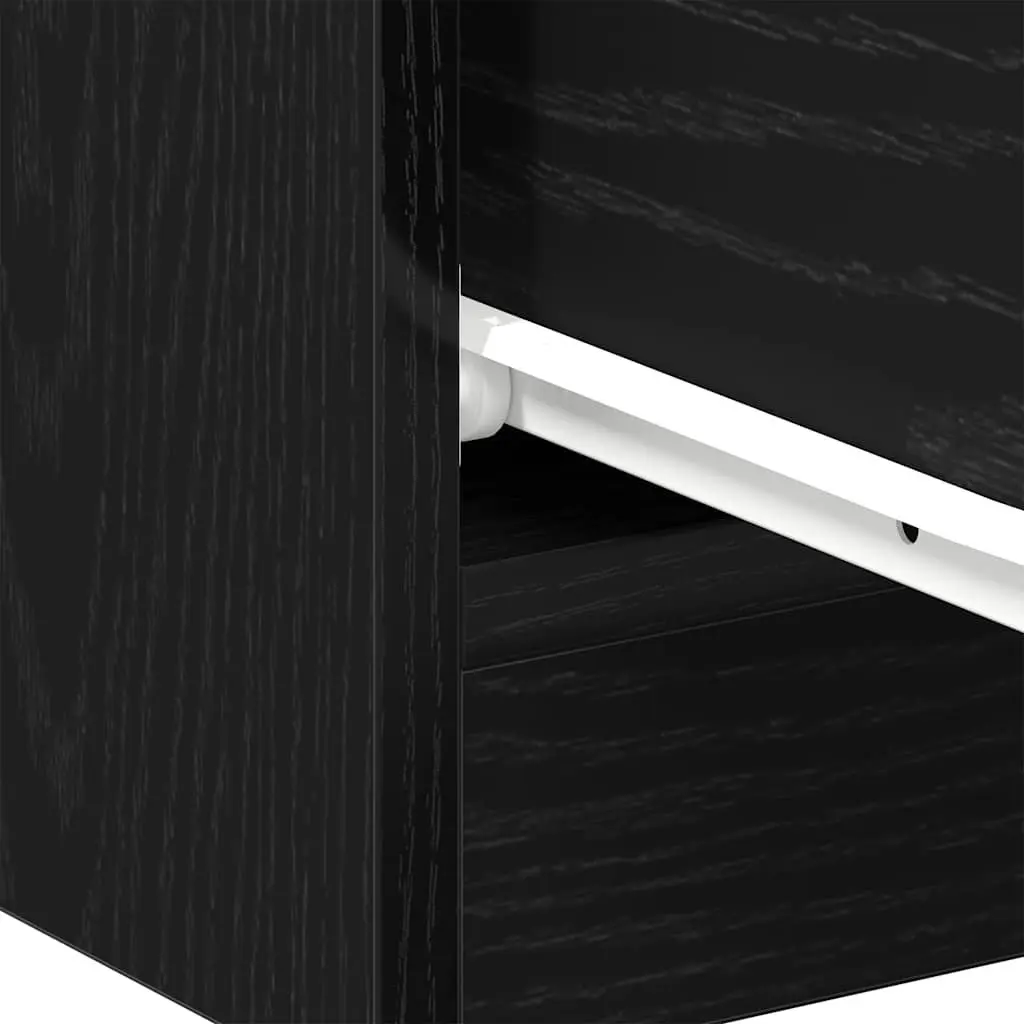 Bedside Cabinet Nightstand Storage Table 40x30x40 cm Black Oak