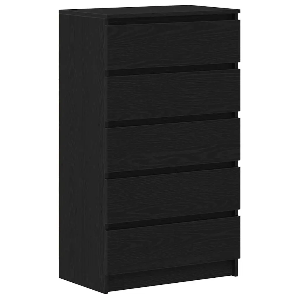 Black Oak Drawer Cabinet with Ample Storage