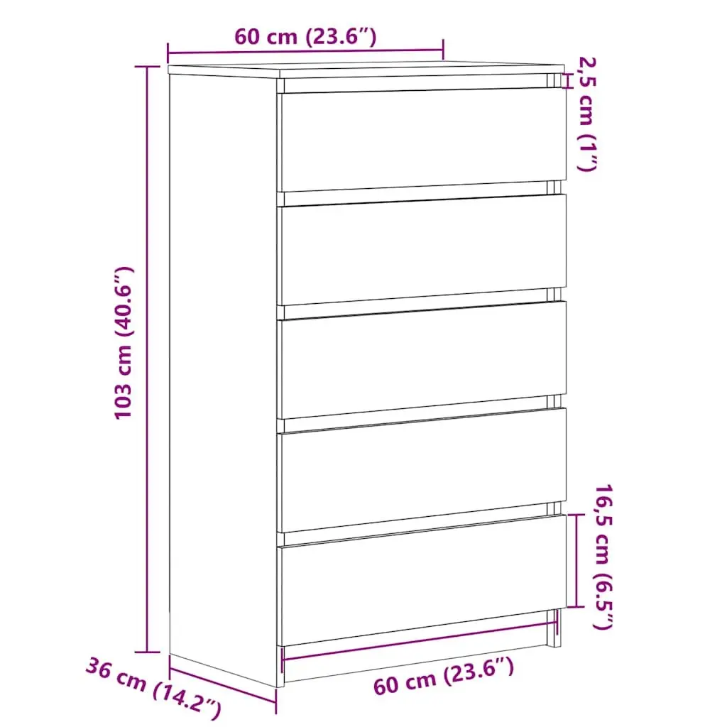 Black Oak Drawer Cabinet with Ample Storage