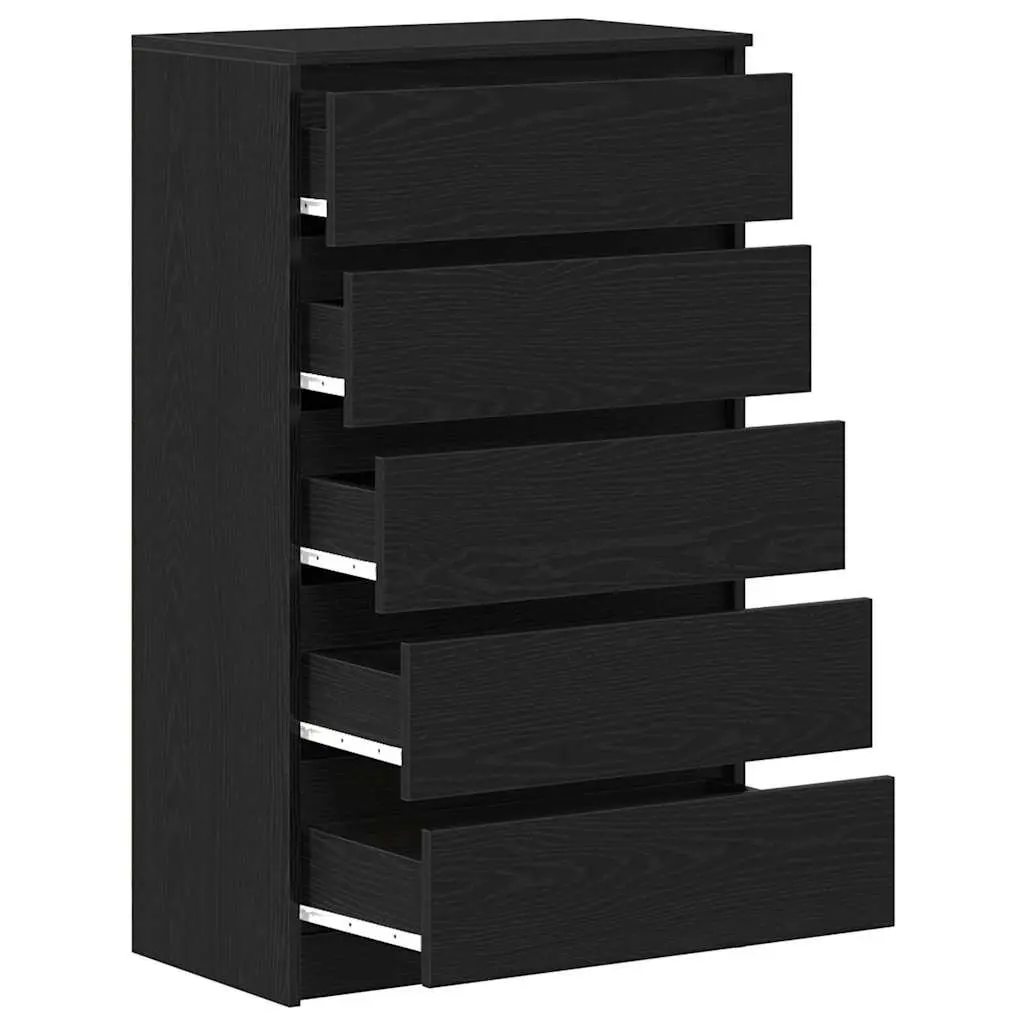 Black Oak Drawer Cabinet with Ample Storage