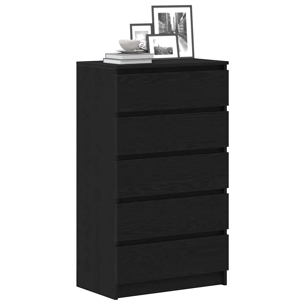Black Oak Drawer Cabinet with Ample Storage