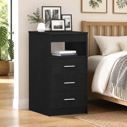 Practical Black Oak Drawer Cabinet for Daily Use