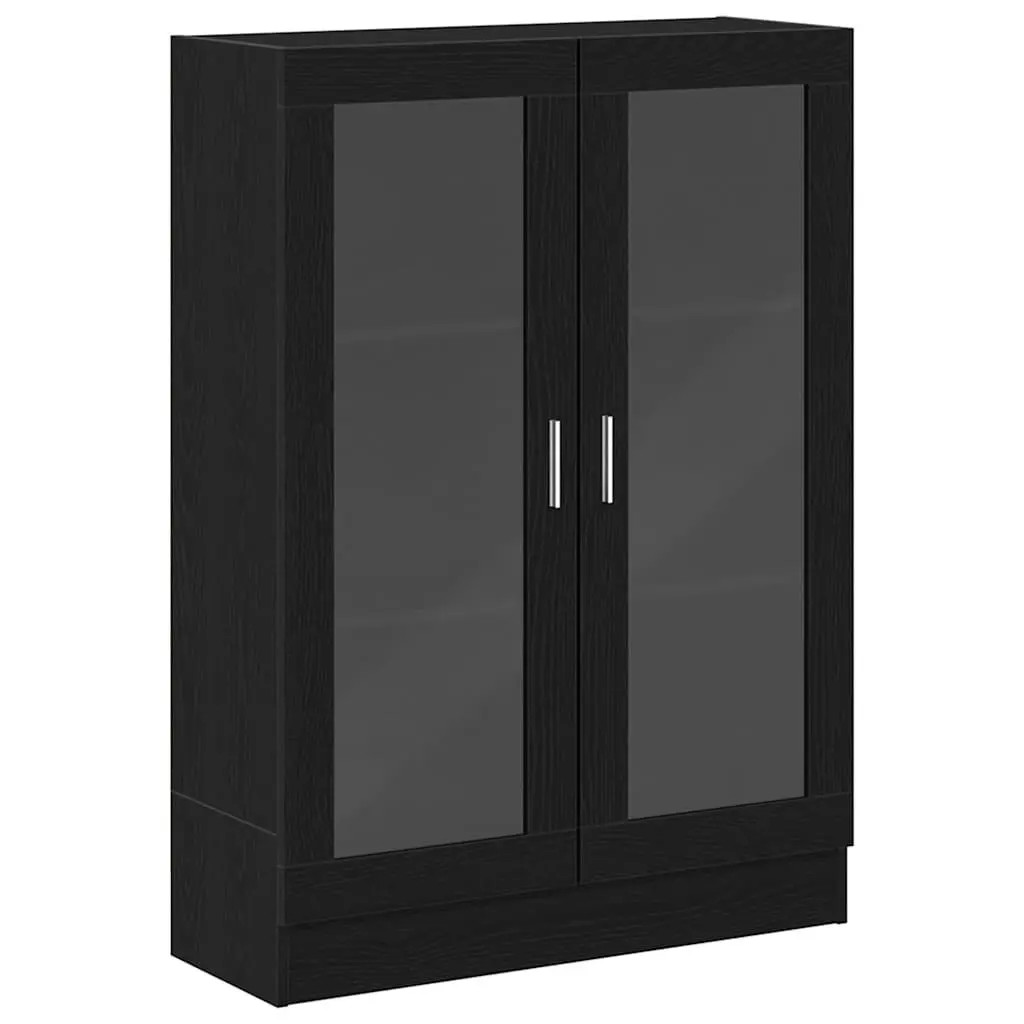 Storage Shelf Book Cabinet Engineered Wood Black Oak 82.5x30.5x115 cm
