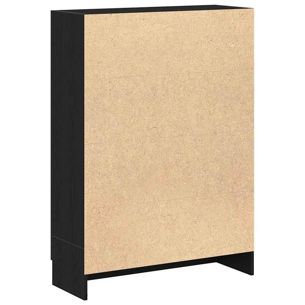 Storage Shelf Book Cabinet Engineered Wood Black Oak 82.5x30.5x115 cm