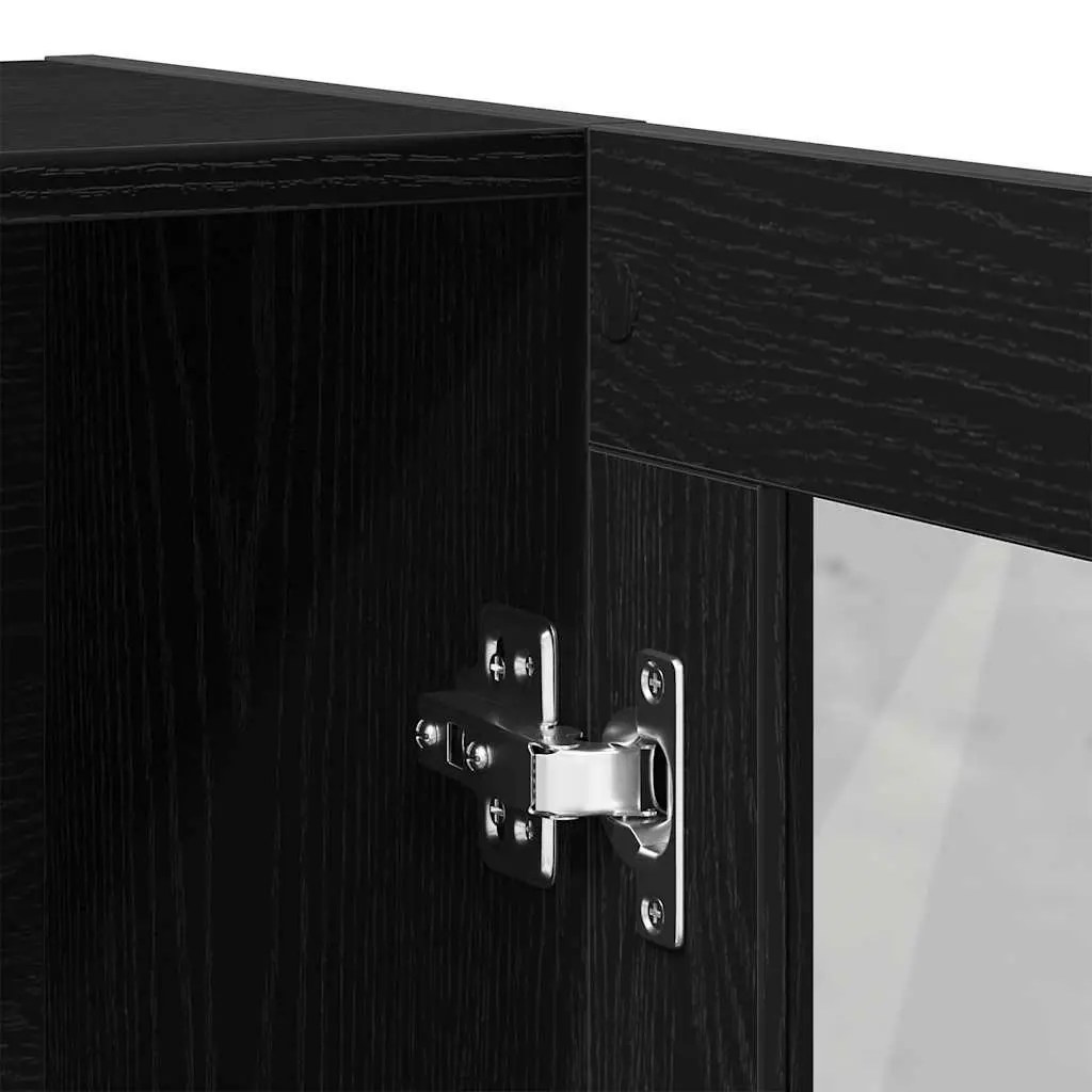 Storage Shelf Book Cabinet Engineered Wood Black Oak 82.5x30.5x115 cm