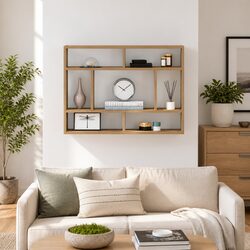 Wall Shelf Floating Storage Organizer Brown Home Decor Display Shelving Unit