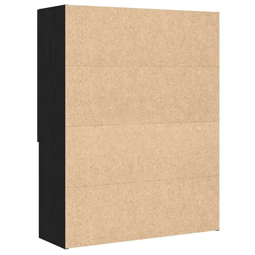 Washing Machine Cabinet Storage Organiser 70.5 x 25.5 x 90 cm Black Oak