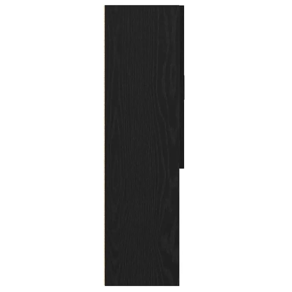 Washing Machine Cabinet Storage Organiser 70.5 x 25.5 x 90 cm Black Oak