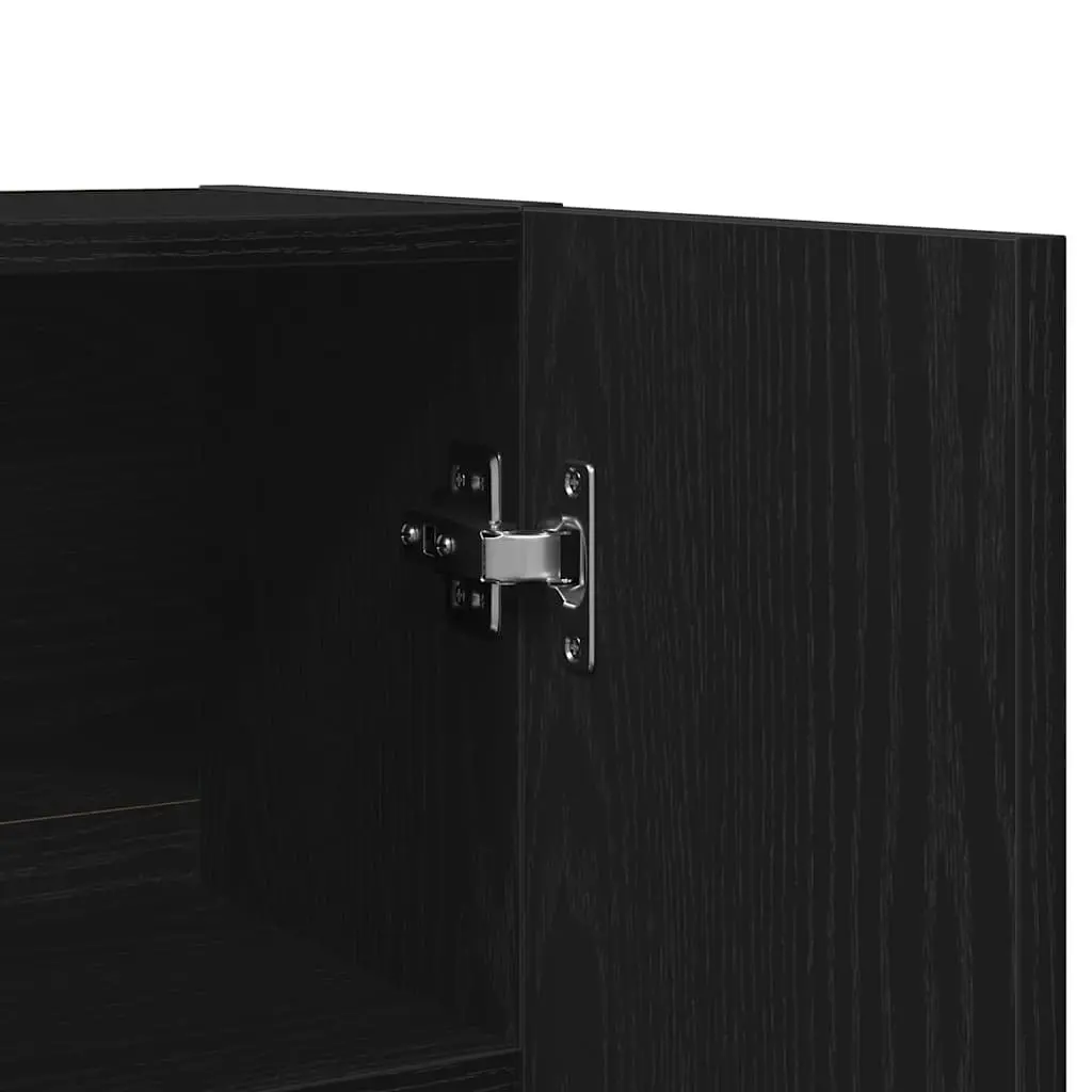 Washing Machine Cabinet Storage Organiser 70.5 x 25.5 x 90 cm Black Oak