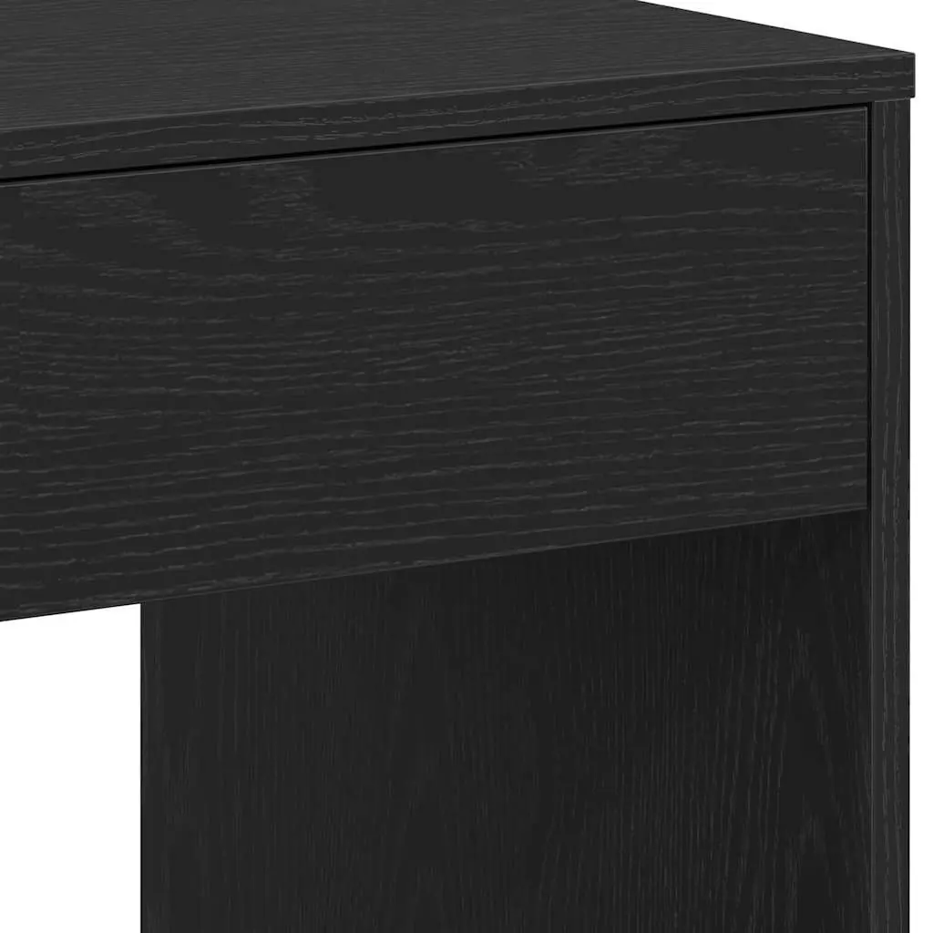 Black Oak Office Desk with 2 Drawers Storage Computer Workspace 101x50x76.5cm