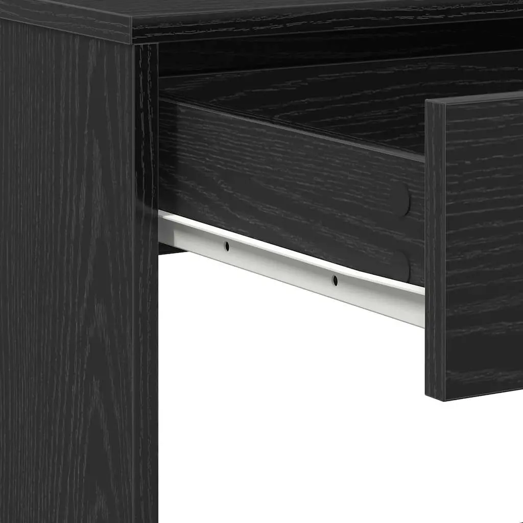 Black Oak Office Desk with 2 Drawers Storage Computer Workspace 101x50x76.5cm