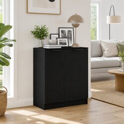 Reliable Black Oak Sideboard with Minimalist Design