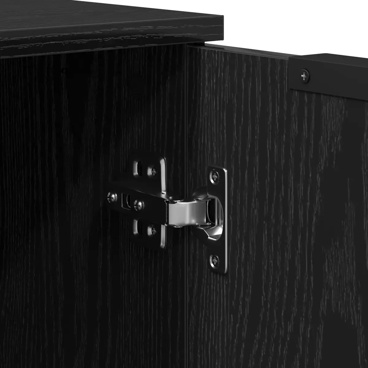 Sideboard Modern Storage Cabinet 60x30x70cm Black Oak for Living Dining Room