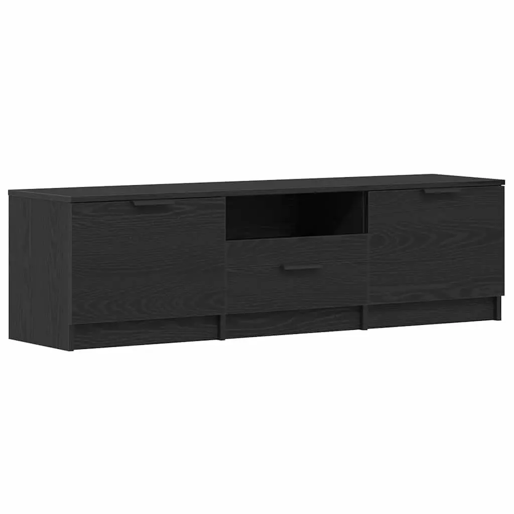 TV Cabinet Modern Living Room Entertainment Unit 140cm Black