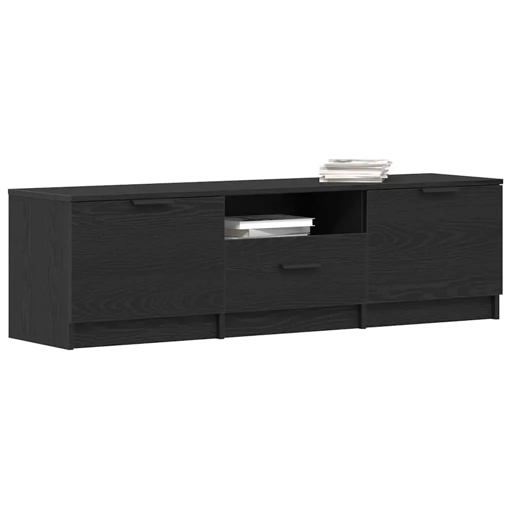 TV Cabinet Modern Living Room Entertainment Unit 140cm Black
