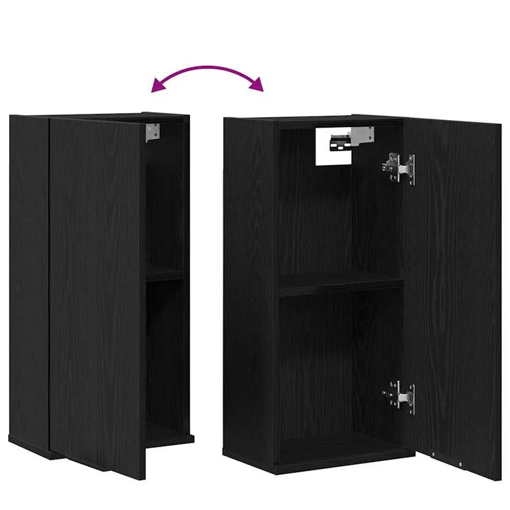 Bathroom Cabinet Wall-mounted Storage Unit 32 x 20 x 67 cm Black Oak Engineered Wood