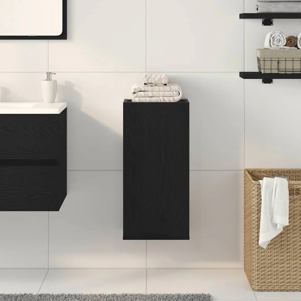 Bathroom Cabinet Wall-mounted Storage Unit 32 x 20 x 67 cm Black Oak Engineered Wood