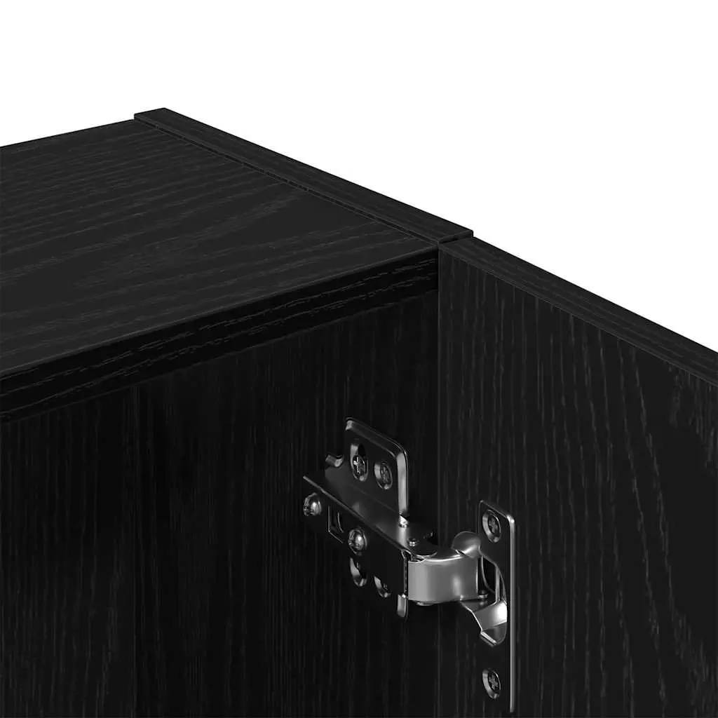 Bathroom Cabinet Wall-mounted Storage Unit 32 x 20 x 67 cm Black Oak Engineered Wood