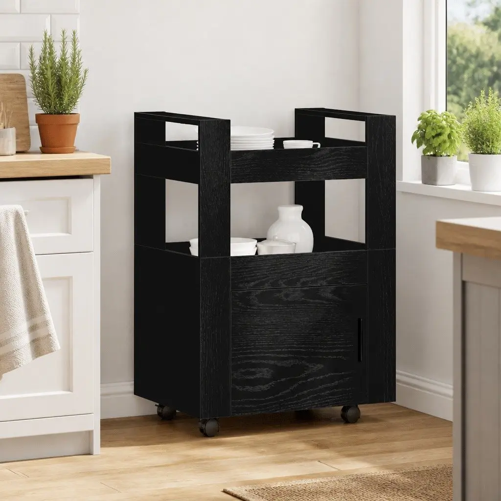 Black Kitchen Trolley