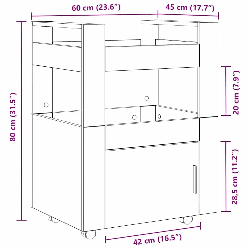 Black Kitchen Trolley