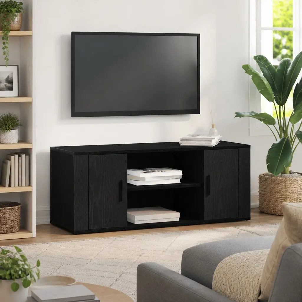 TV Cabinet in Black Oak 100x35x40cm