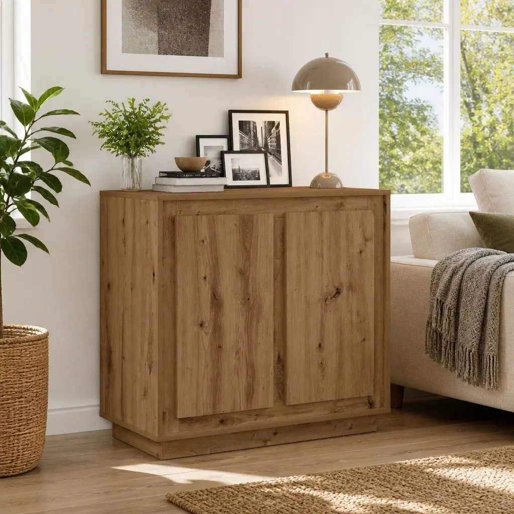 Sideboard Storage Buffet Cabinet Engineered Wood Brown 80x40x75 cm