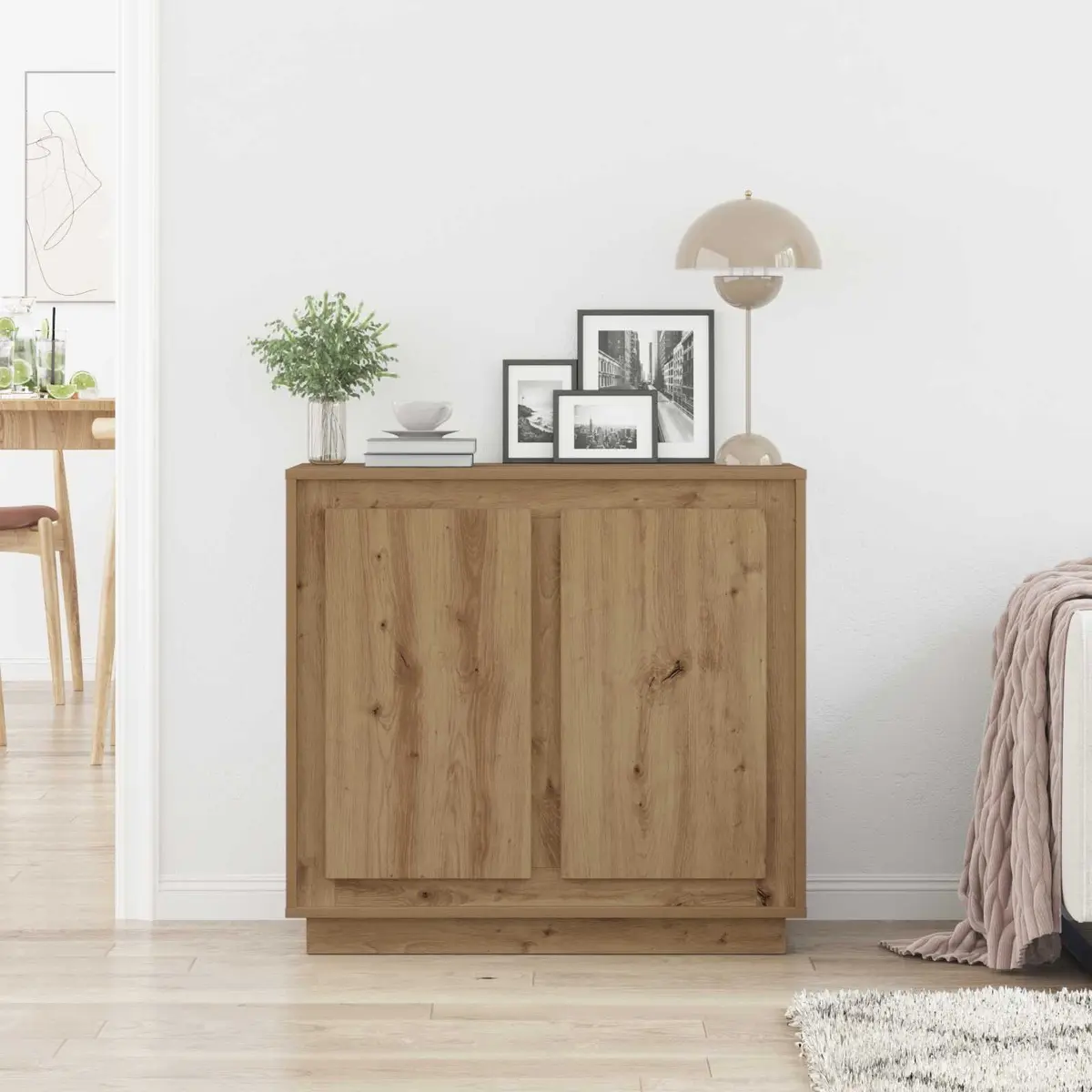Sideboard Storage Buffet Cabinet Engineered Wood Brown 80x40x75 cm