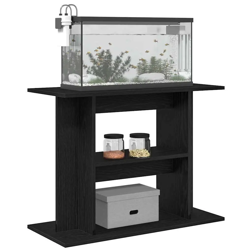 Aquarium Stand 3-Tier Storage Display Cabinet Fish Tank Support Black