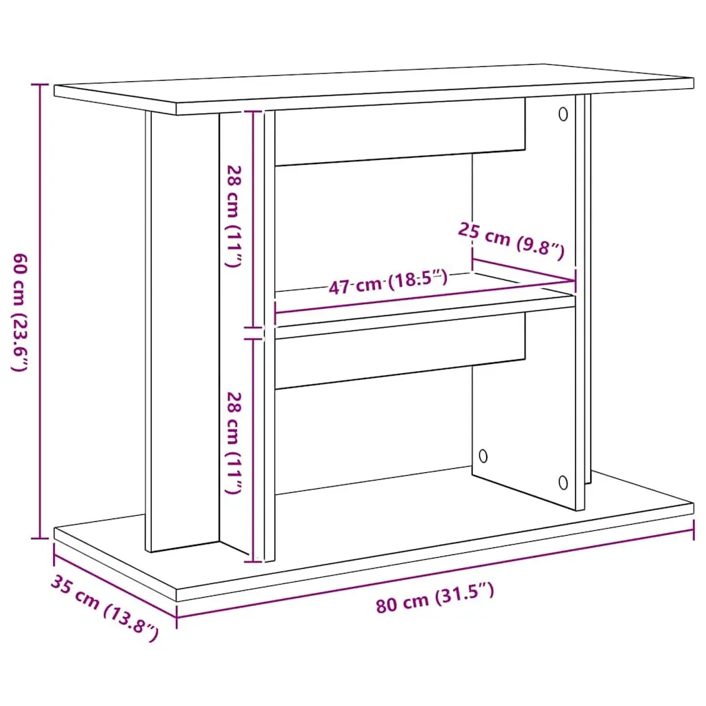 Aquarium Stand 3-Tier Storage Display Cabinet Fish Tank Support Black