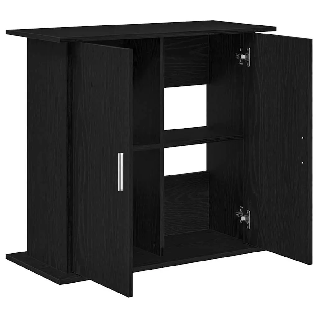 Black Oak Aquarium Stand with Storage Compartments