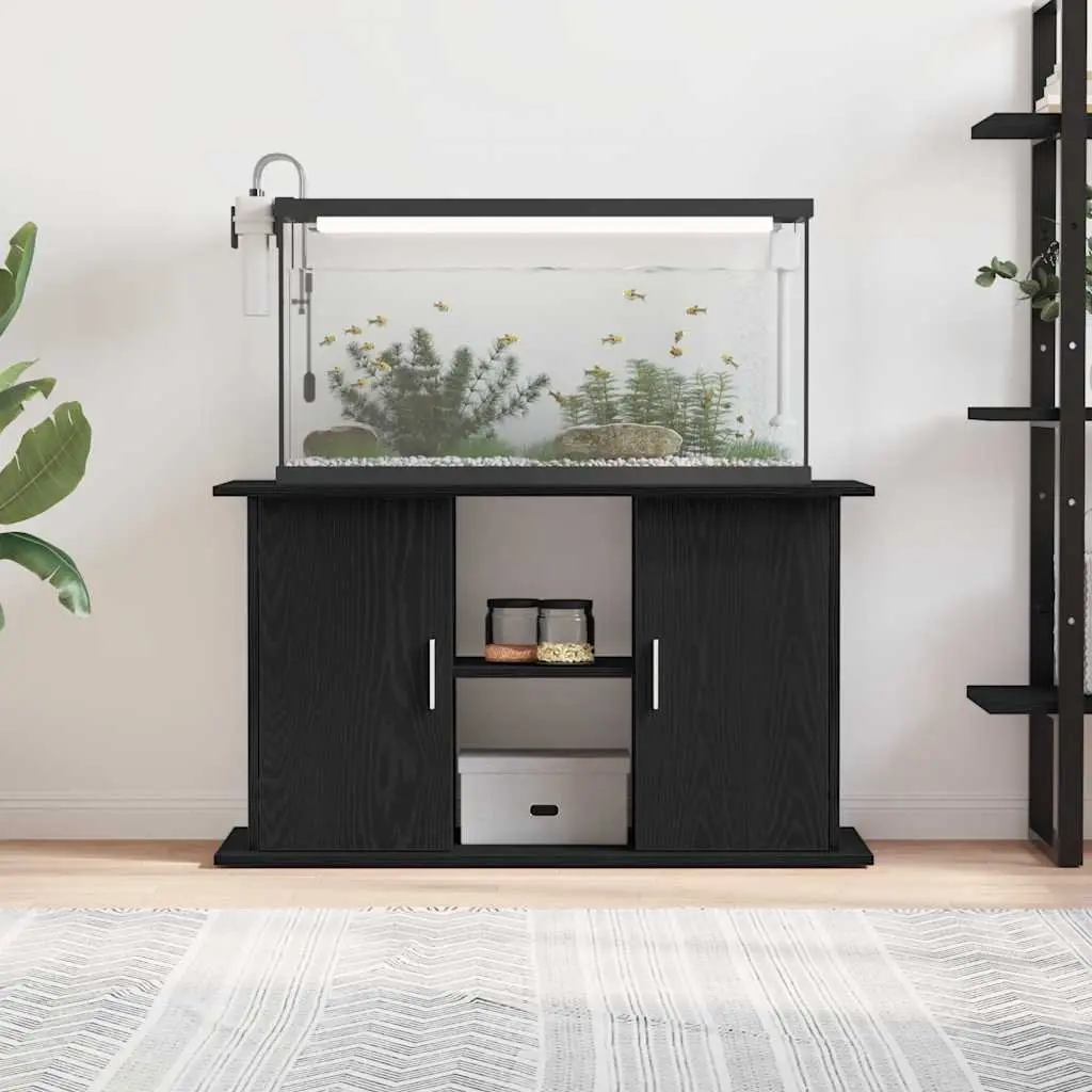 Aquarium Stand Fish Tank Display Cabinet Storage Shelves 101 x 41 x 58 cm Black Oak
