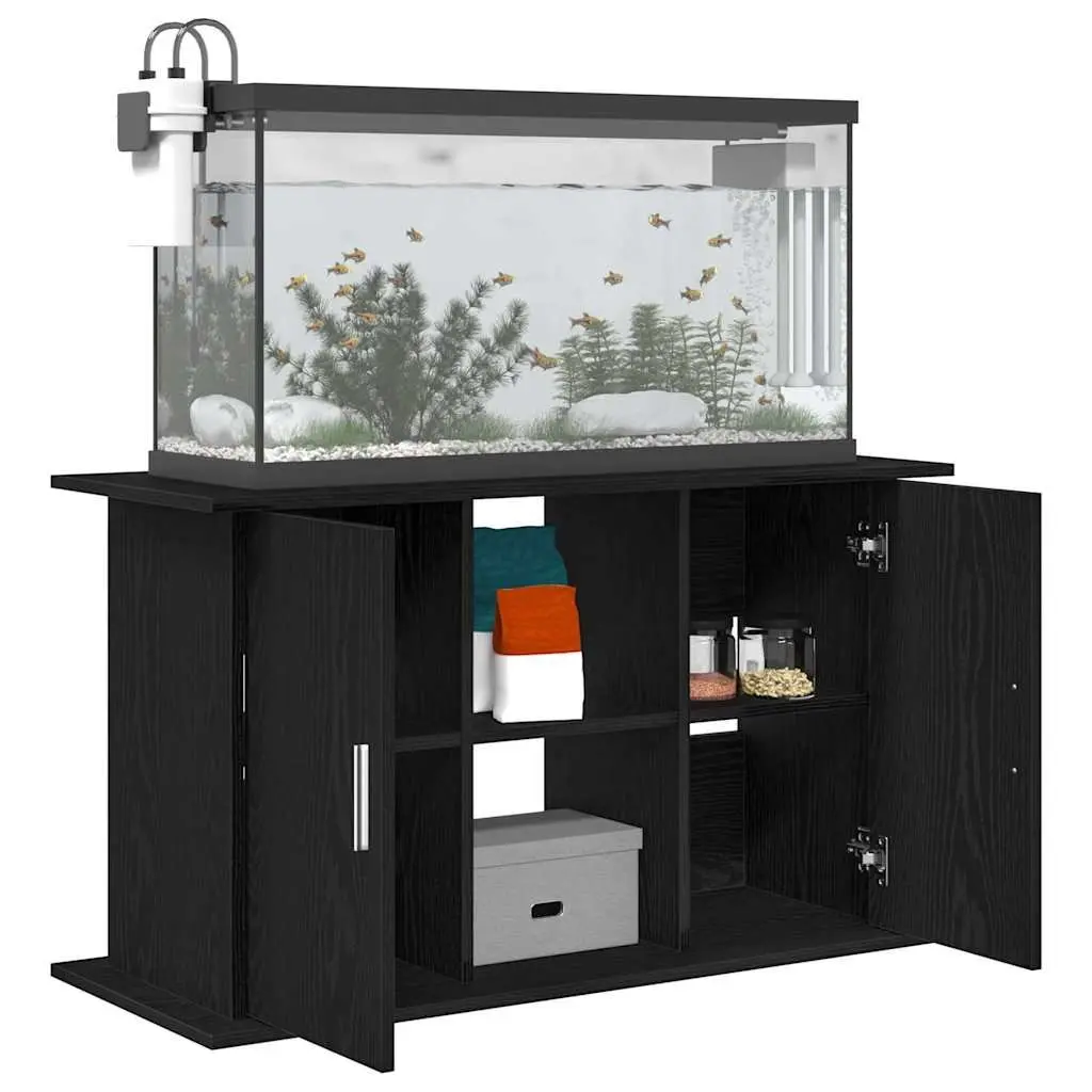 Aquarium Stand Fish Tank Display Cabinet Storage Shelves 101 x 41 x 58 cm Black Oak