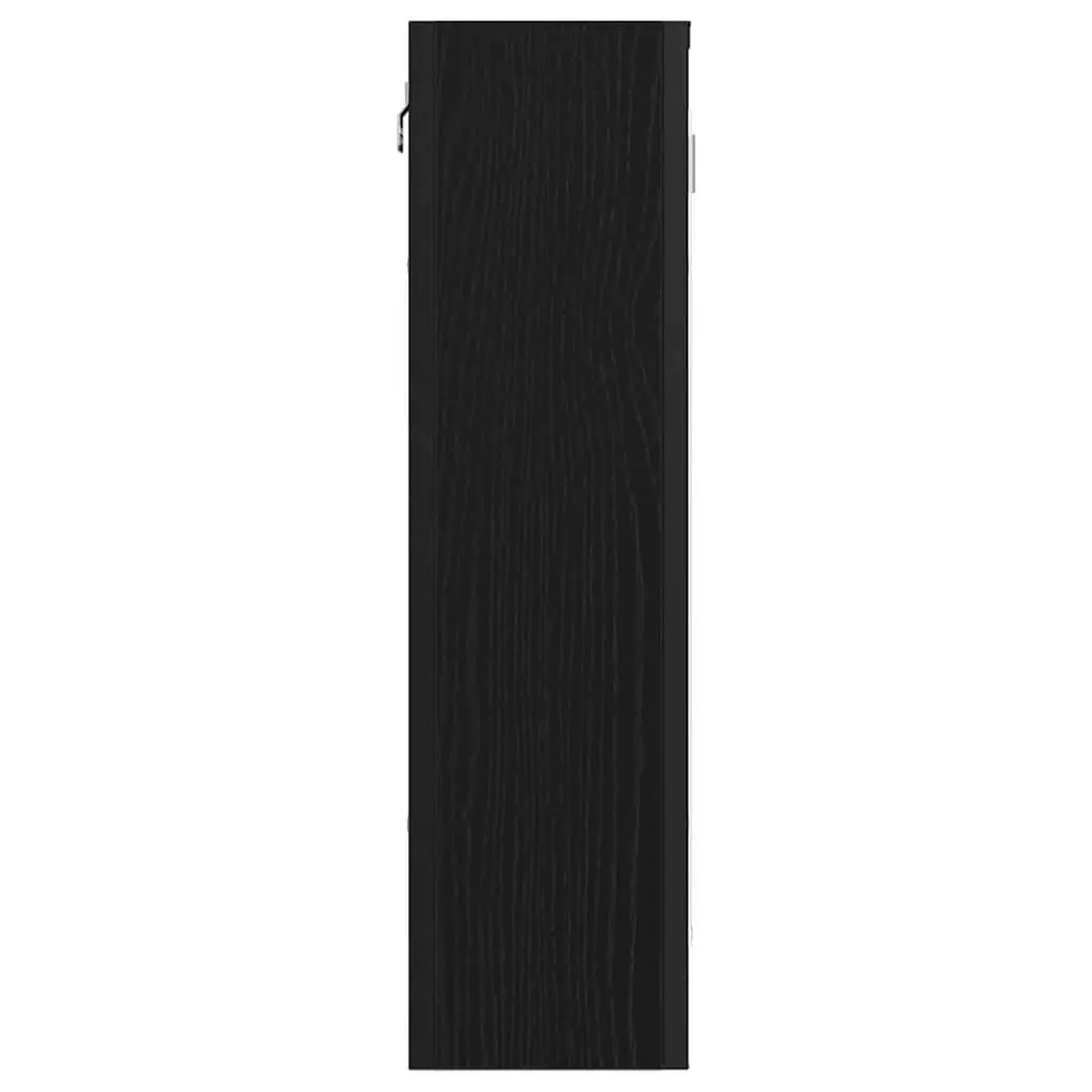 Bathroom Mirror Cabinet Wall-Mounted Storage Unit 60x16x60cm Black