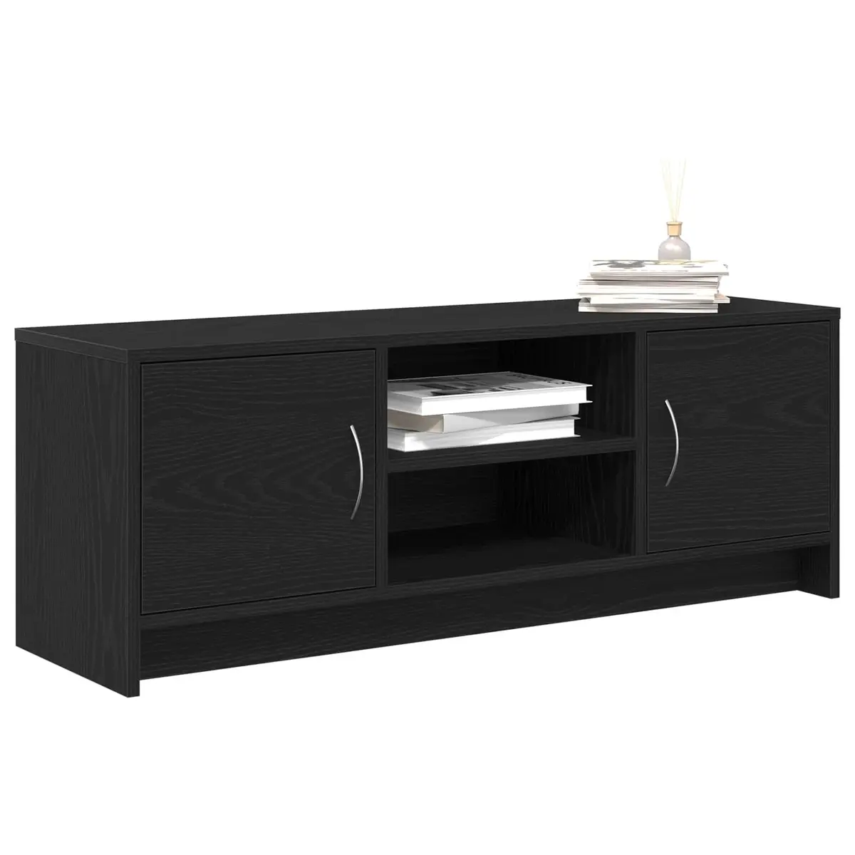 Black Oak TV Cabinet 102x30x37.5cm with Ample Storage