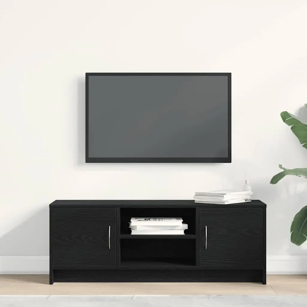 Black Oak TV Cabinet 102x30x37.5cm with Ample Storage