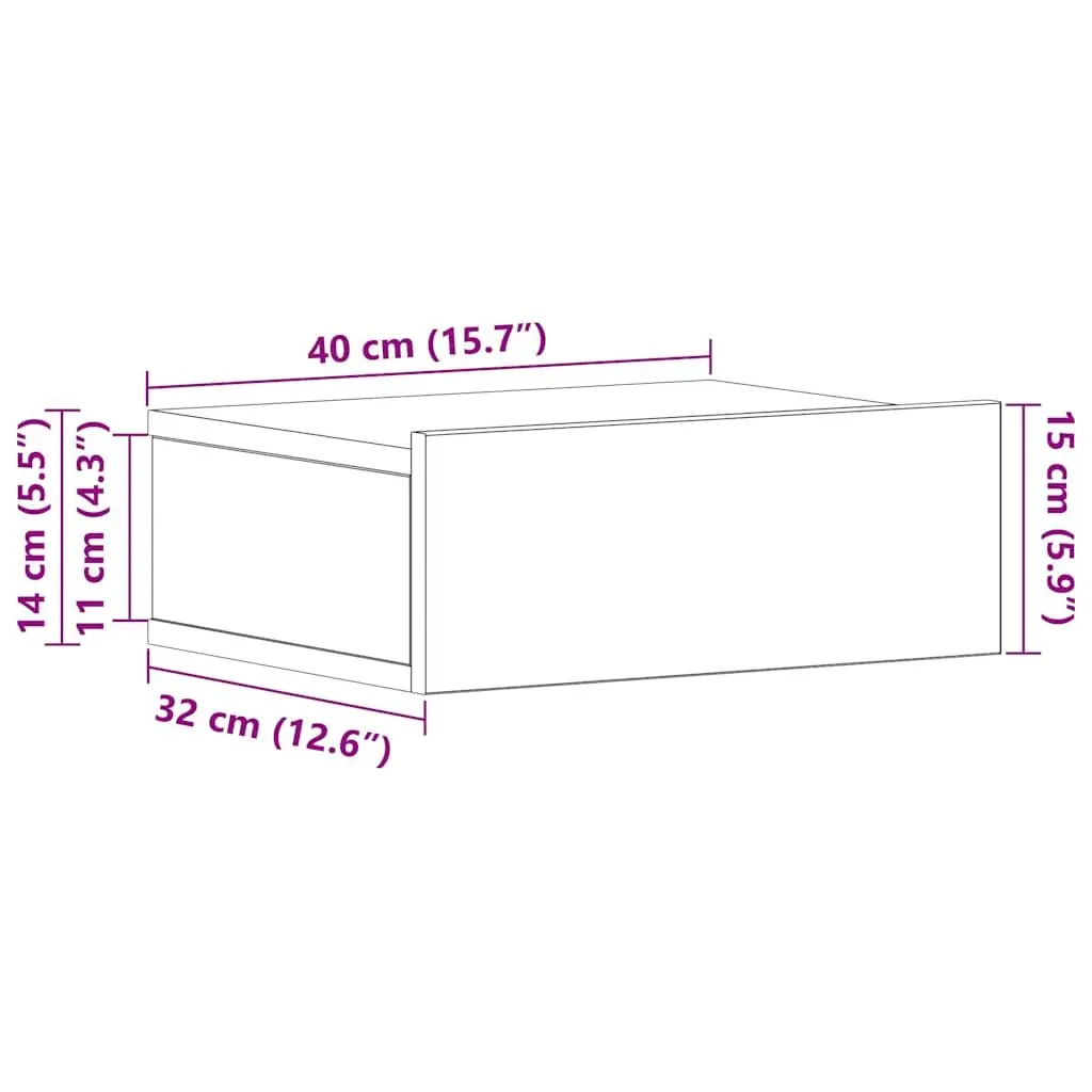 Floating Nightstand with Storage Space