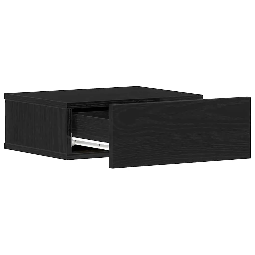 Floating Bedside Table Wall-Mounted Nightstand Storage Cabinet Engineered Wood