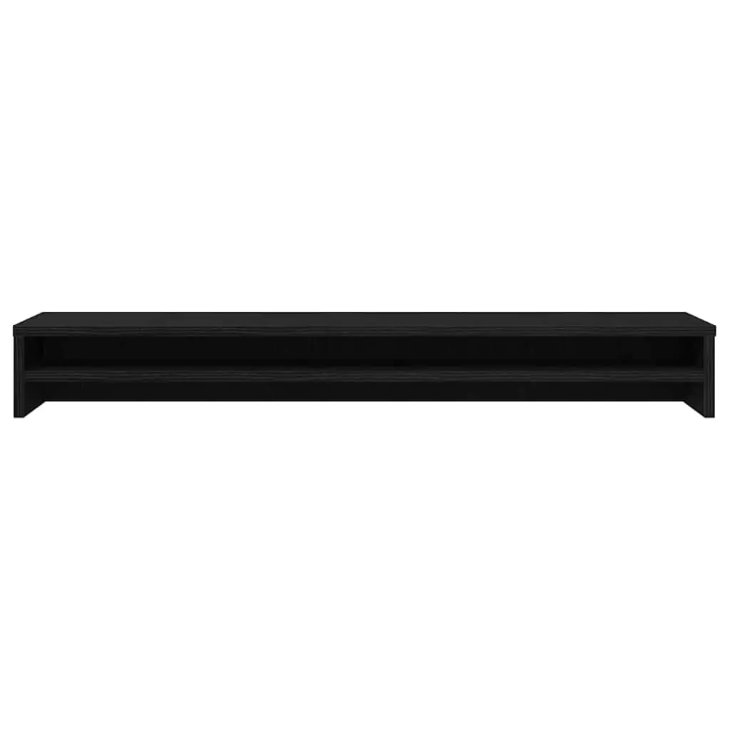 Monitor Stand Engineered Wood Desk Organiser 100x24x13cm Black Oak