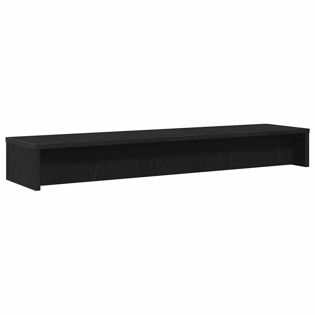 Monitor Stand Engineered Wood Desk Organiser 100x24x13cm Black Oak