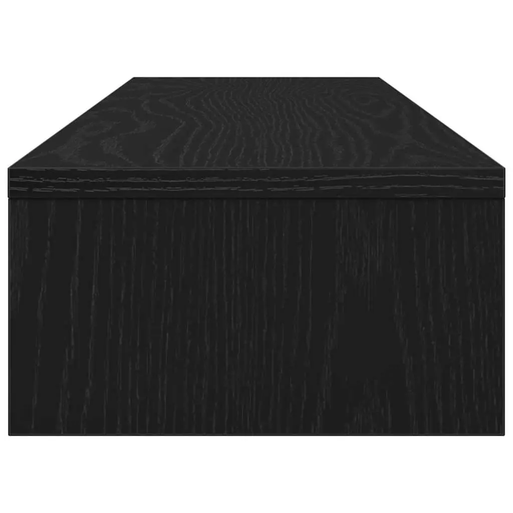 Monitor Stand Engineered Wood Desk Organiser 100x24x13cm Black Oak