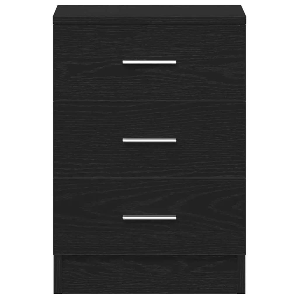 Bedside Cabinet Black Oak Storage Nightstand 38x35x55 cm Engineered Wood