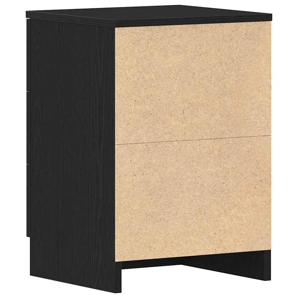 Bedside Cabinet Black Oak Storage Nightstand 38x35x55 cm Engineered Wood