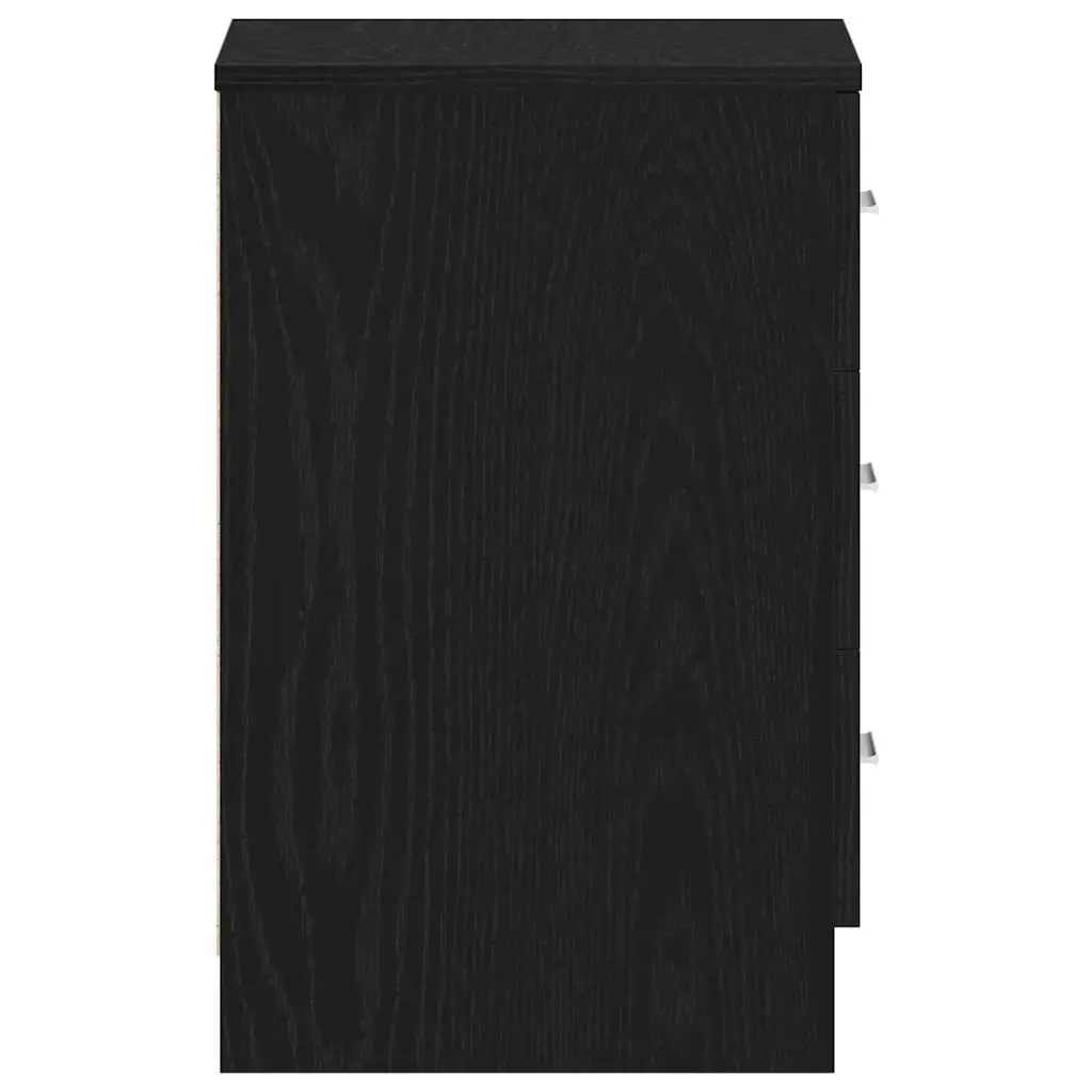 Bedside Cabinet Black Oak Storage Nightstand 38x35x55 cm Engineered Wood