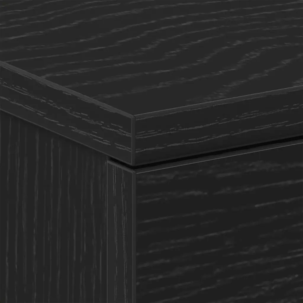 Bedside Cabinet Black Oak Storage Nightstand 38x35x55 cm Engineered Wood